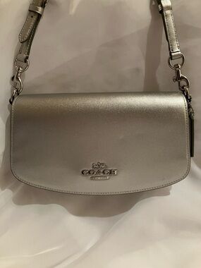 Coach Andrea Metallic Silver Bag